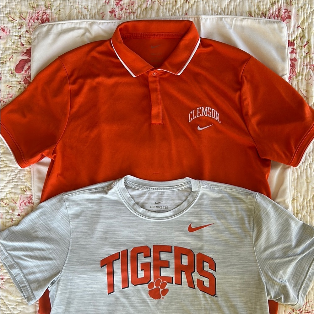 Nike Orange Polo Shirt & Gray T Shirt.  Drifit set.